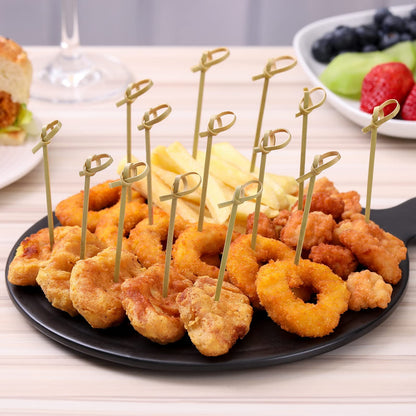 400 PCS Cocktail Picks, 4.7 Inch Toothpicks for Appetizers, Natural Bamboo Knot Skewers, Mini Food Sticks, Fancy Tooth Picks for Drinks,Fruit,Charcuterie,Cocktail Garnish Accessories, Party Supplies
