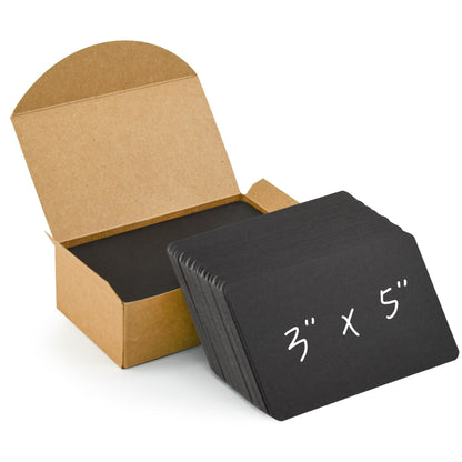 VANRA 300PCS Blank Index Cards 3x5 inches Note Cards Thick 110lb Cardstock Flash Cards, Unruled Study Cards for School Learning, Office (Black, 300/Pack)