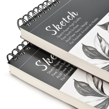 2 Pack Sketch Books, AGPtEK Art Drawing Pad, Drawing Paper 9 X 12 inch, 100 Sheets in Each Pack, 60lb/100g，Ideal for Watercolor, Acrylic Art, Sketching and Noteboo2 Pack Sketch Books