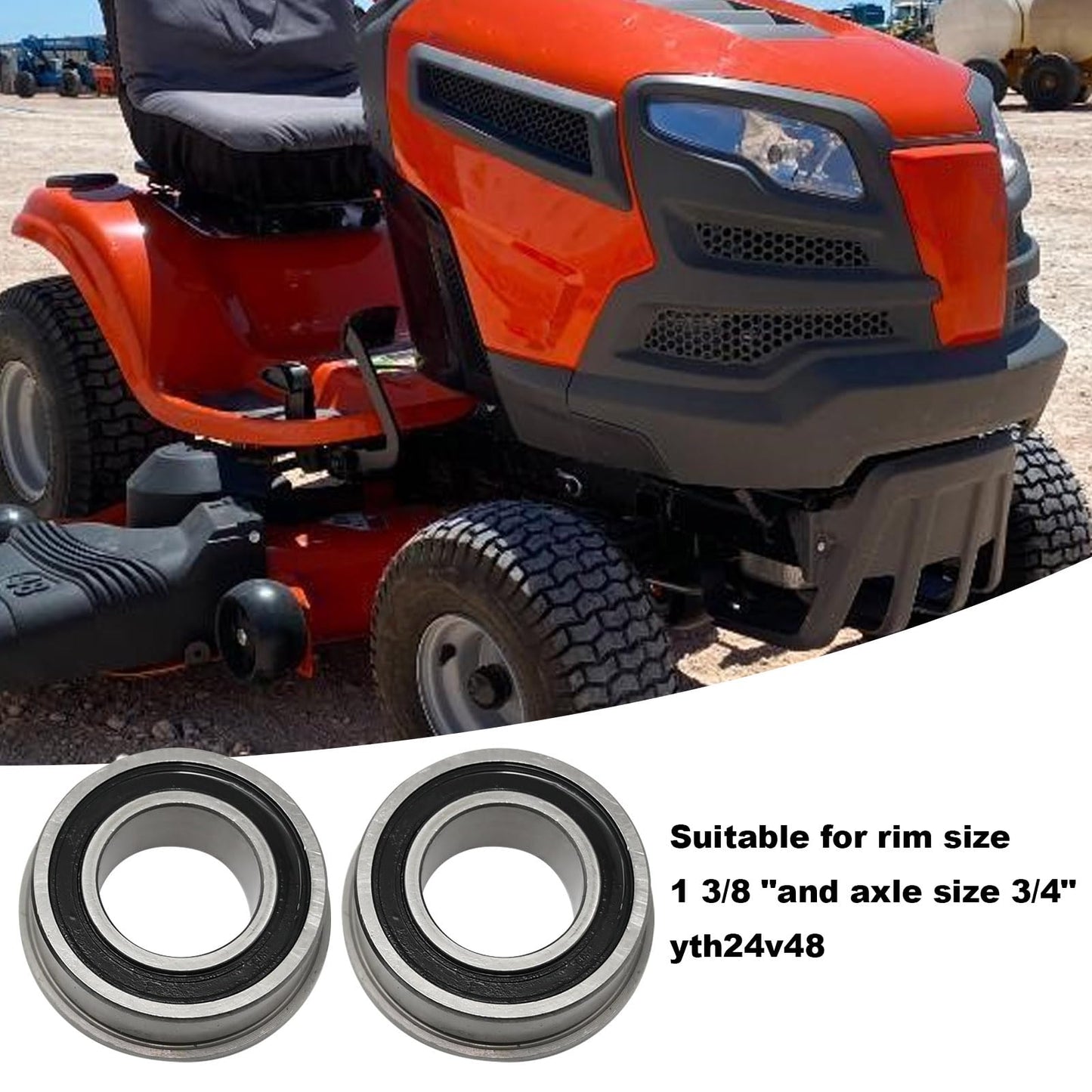 SYOWADA Front Wheel Bearing Bushing Kit Replacement for John Deere LA100 L105 LA115 LA125 LA130 LA135 LA140 LA145 LA150 LA155 LA165 LA175, for Wheels with 1.375" Rim and 0.750" Axle Sizes