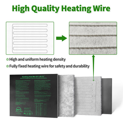RC SLL Seedling Heat Mat,20"x20.75" Heat mats for Seed Starting,Waterproof Plant Heating Mat Heating Pad for Seed Germination,Hydroponic Heating Pad Seed Starter (1 Pack)