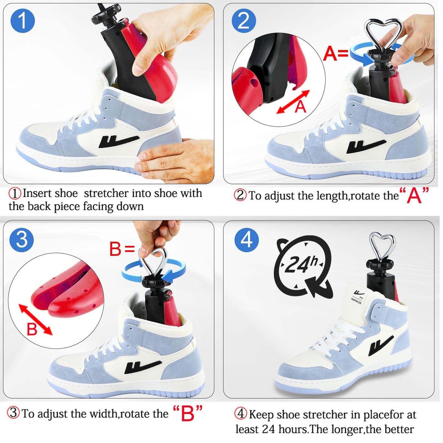 Tigcent Shoe Stretcher Women Men, Adjustable Shoe Tree, Plastic, Unisex Adult, Shoe-Tree, Shoe Stretcher, Women Size 6-11, Men's 5-9.5