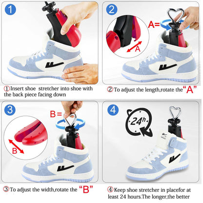 Tigcent Shoe Stretcher Women Men, Adjustable Shoe Tree, Plastic, Unisex Adult, Shoe-Tree, Shoe Stretcher, Women Size 6-11, Men's 5-9.5