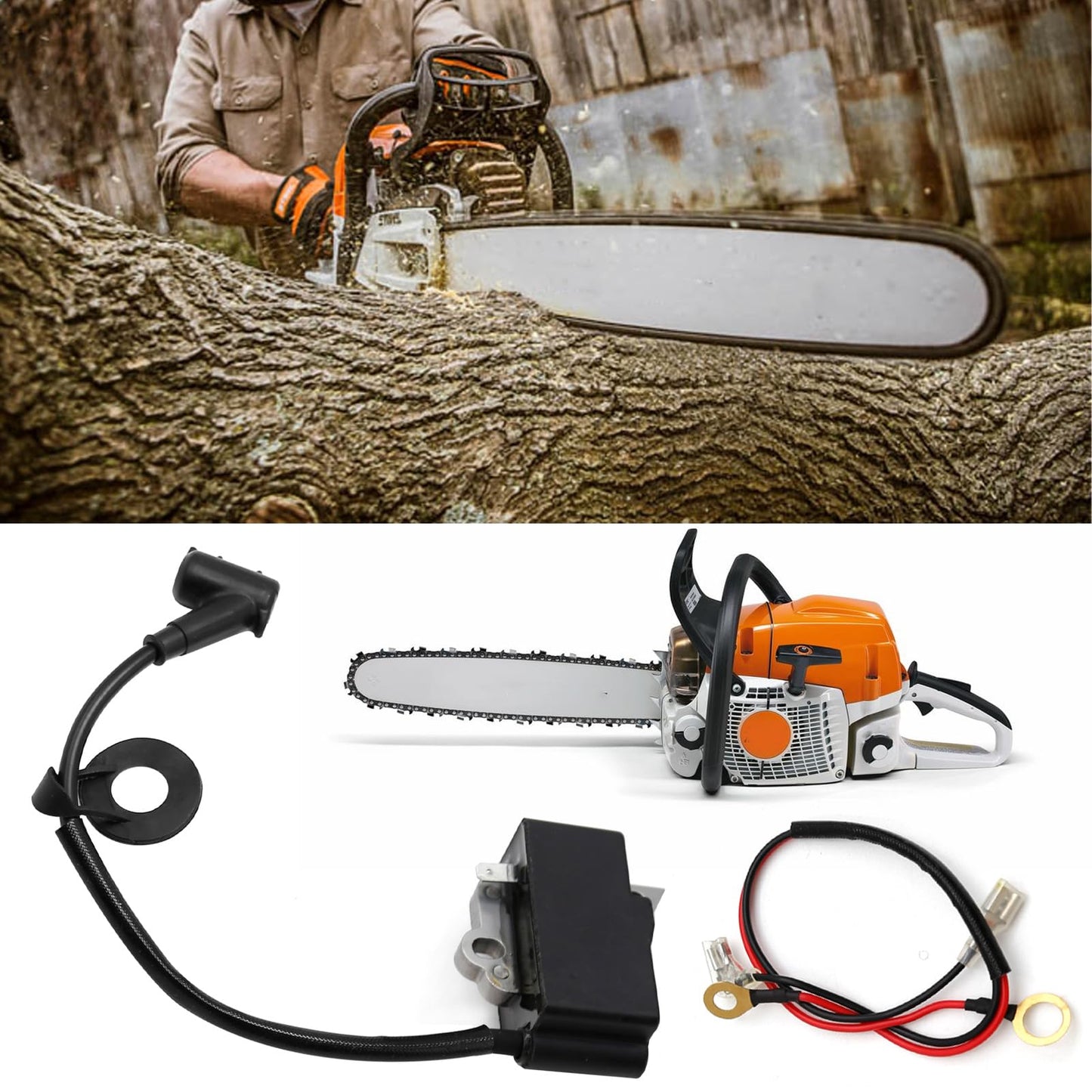 Vkinman 4238 400 1301 Ignition Coil Module Magneto with Wire, Replacement for Stihl TS410 TS420 Concrete Cut-Off Saw, Replaces 4238 400 1301 4238 400 1307 42384001301 42384001307