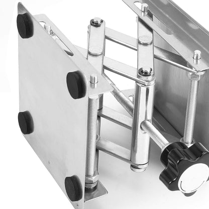 ZOENHOU 2 PCS 4 x 4 Inch Lab Jack Scissor Stand Lifting Platform, Stainless Steel Laboratory Support Jack Platform with Black Hand Wheel, Manual Control Lab Lift Stand Table, Expandable 50mm to 150mm