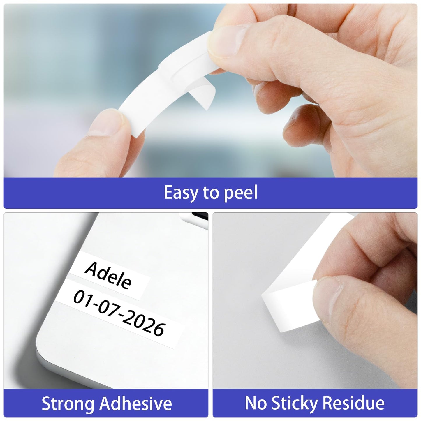 Compatible with Dymo LetraTag Label Maker Refills 91331 Plastic White Tape, Replacement for Dymo Letra Tag Label Maker Tape Refill for Labeler Letra Tag 200B, LT 100T 100H Plus, 5-Pack, Black on White