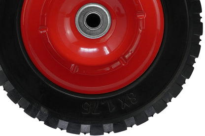 Shepherd Hardware 9594 8-Inch Semi-Pneumatic Rubber Tire, Steel Hub with Ball Bearings, Ribbed Tread, 1/2-Inch Centered Axle Diameter
