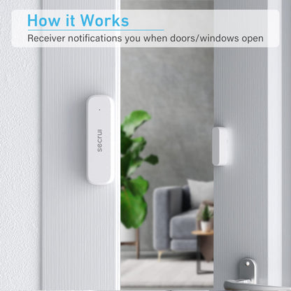 SECRUI Door Chime, Door Chimes When Door Opens with 5 Adjustable Volumes, Easy Installation, 52 Chimes, 500ft Wireless Range, M508+D7, White