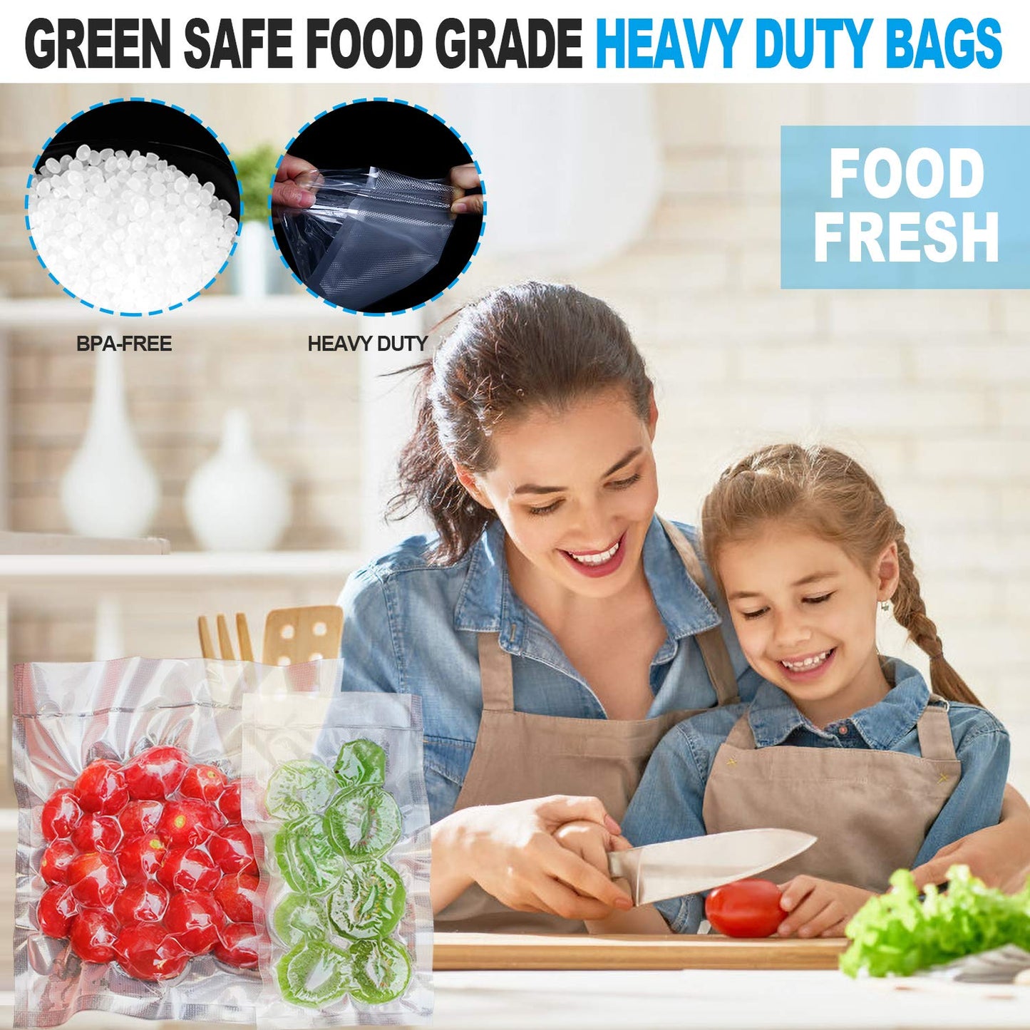 CANLENPK 6×8 Inch Vacuum Seal Bags,Small Precut Food Storage Sealer Bag,Seal Meal Snack Fruit Nut Tea Cookie Bean ,Boil Steam Heat Freezable Sous Vide Grocery Sealable Bag,Commercial Grade Heavy Duty(100PCS)