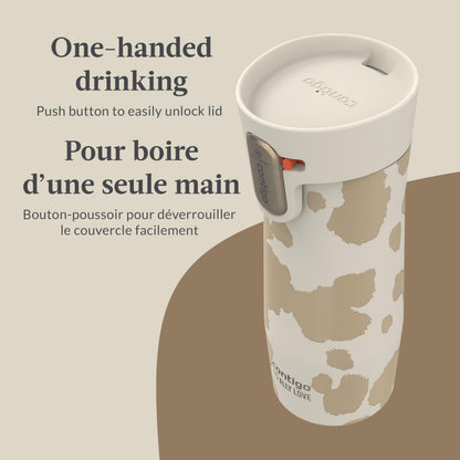 Contigo x Ally Love Stainless Steel Vacuum-Insulated Travel Mug w/Autoseal and Easy Clean Lid, Spill-Proof, Keeps Drinks Cold 24 hrs & hot for 11 hrs, BPA Free, 16oz/473mL, West Loop 3.0, Oatmilk