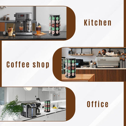 TOMSHUB K Cup Holder，Coffee Pod Storage Carousel Holder Organizer Compatible with 40 Keurig K-Cup Pods，Home or Office Kitchen Counter Organizer