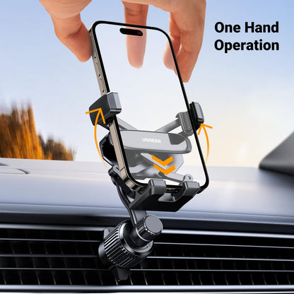 UGREEN Car Phone Holder Gravity Vent Phone Mount, Never Blocking Air Vent Clip Cell Phone Holder Compatible with iPhone 16 15 14 13 12 Pro Max Mini Plus, iPhone 11 SE XS XR 8 7 6 6S Smartphone, Black