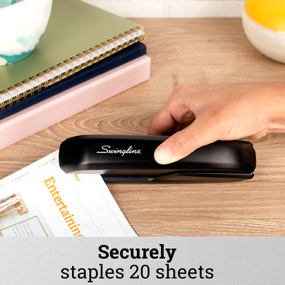 Swingline Stapler, Eco Version Desktop Stapler, 15 Sheet Capacity, Black, 2 Pack (S7054501AZ)