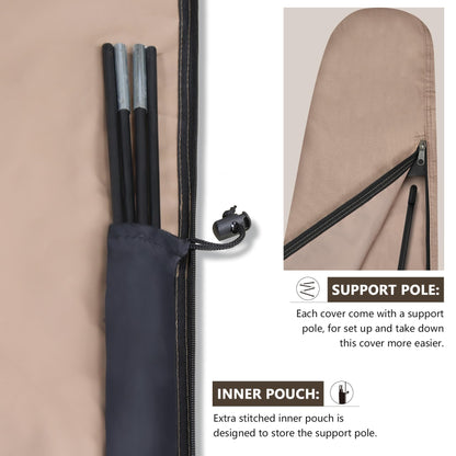 ULTCOVER Patio Parasol 600D Waterproof Outdoor Market Umbrella Cover - Fits Market Umbrella 7-10 Feet