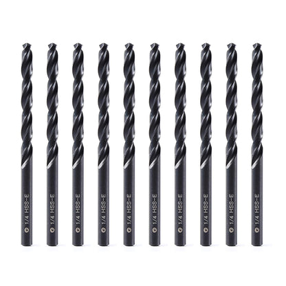 DelitonGude 1/4 inch HSS M35 Cobalt Twist Drill Bits,High Speed Steel,Pack of 10,Suitable for Steels,Cast Iron,Stainless Steels and Other Hard Metals(1/4inch-CAD)