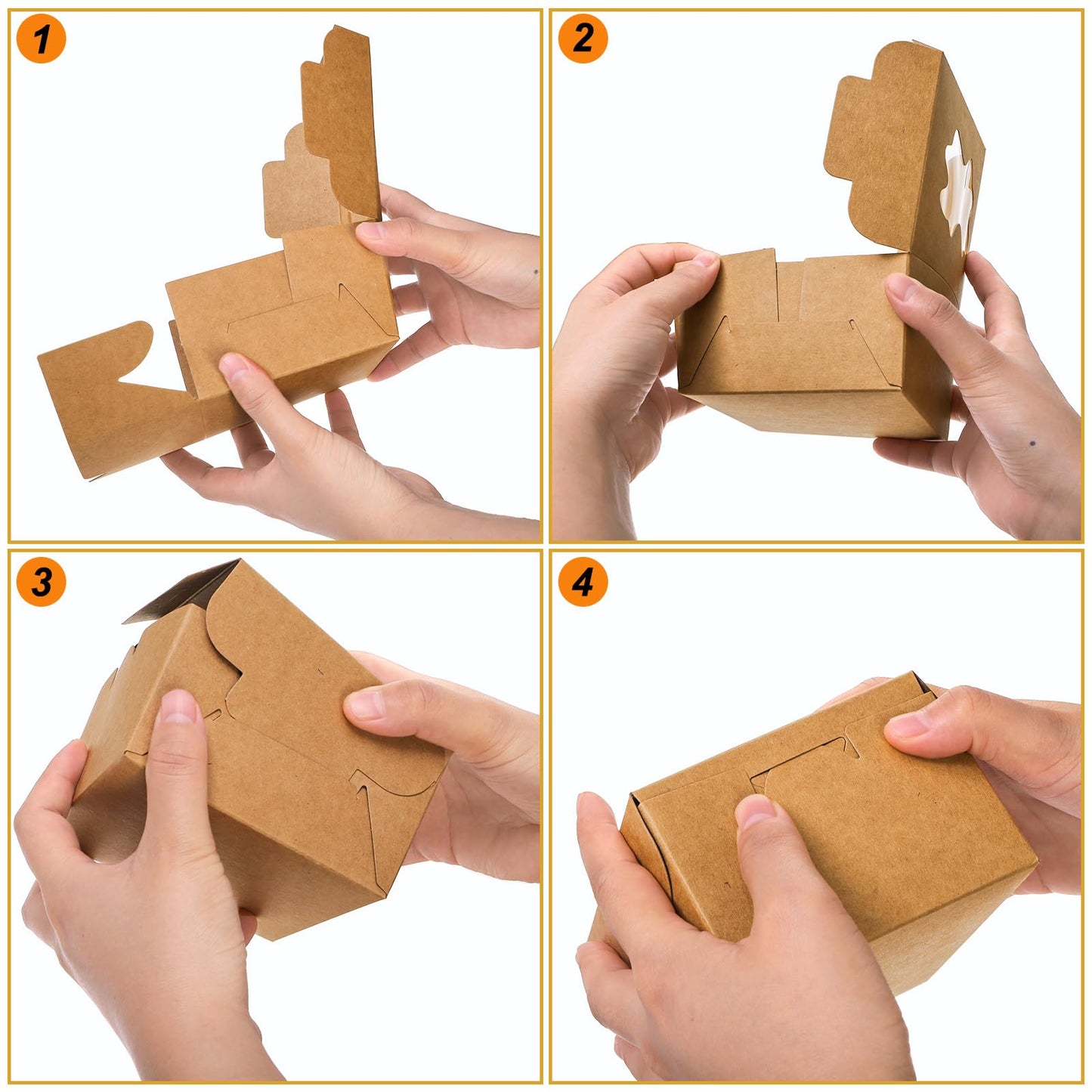 ZEAYEA 150 Pcs Small Bakery Boxes with Window, 4x4x2.5 Inch Treat Boxes for Gifting, Mini Dessert Boxes for Cupcakes, Chocolate, Strawberries, Muffins, Pastry