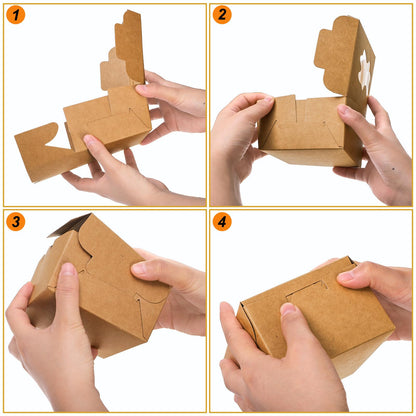 ZEAYEA 150 Pcs Small Bakery Boxes with Window, 4x4x2.5 Inch Treat Boxes for Gifting, Mini Dessert Boxes for Cupcakes, Chocolate, Strawberries, Muffins, Pastry