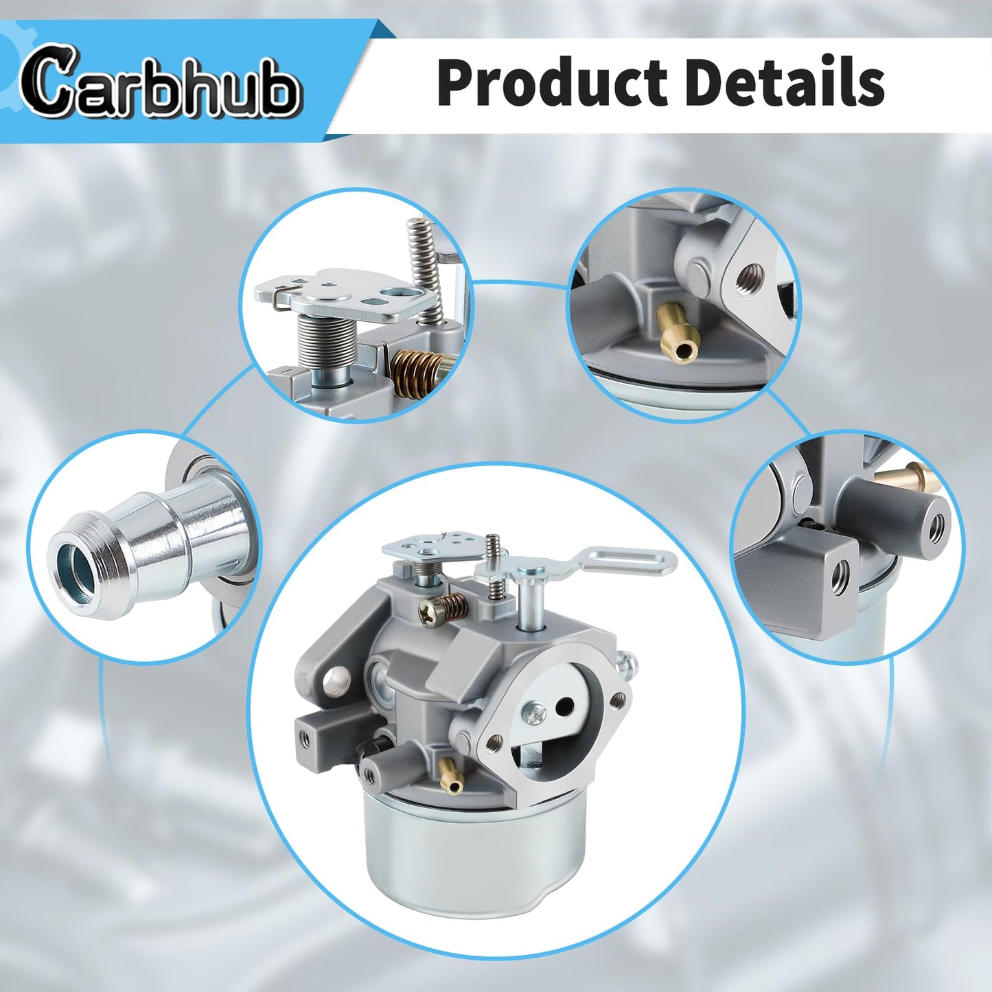 Carbhub 640052 Carburetor for Tecumseh HMSK80 HMSK90 HMSK100 LH318SA LH358SA Snow Blower Thrower 8HP 9HP 10HP Engine Tecumseh 640054 640349 Carburetor with Primer Bulb - 640052 Carburetor
