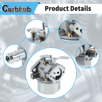 Carbhub 640052 Carburetor for Tecumseh HMSK80 HMSK90 HMSK100 LH318SA LH358SA Snow Blower Thrower 8HP 9HP 10HP Engine Tecumseh 640054 640349 Carburetor with Primer Bulb - 640052 Carburetor