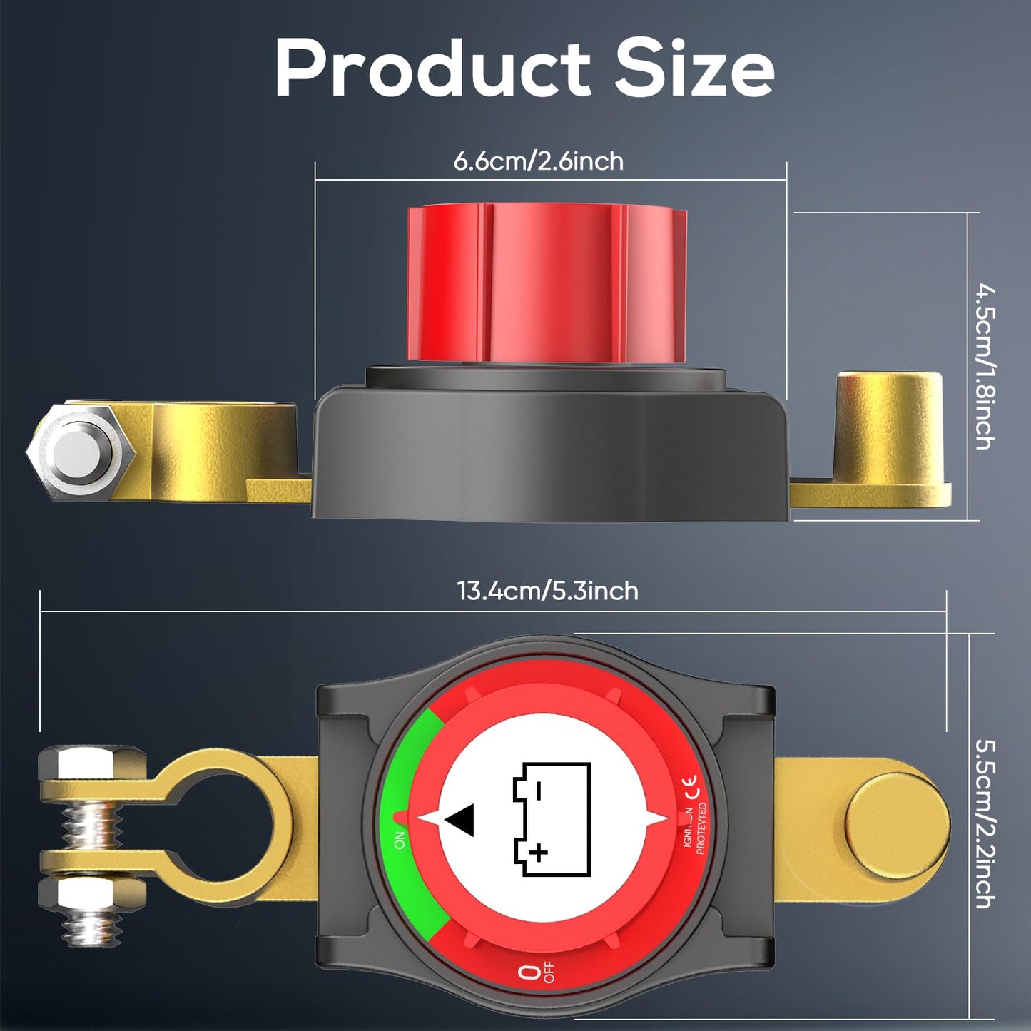 Top Post Battery Disconnect Switch 12v,Battery Kill Switch Negative On/Off 12-48V Top Post Battery Switch Heavy-Duty Battery Disconnect Switch for Cars, Vehicles, RVs, and Boats