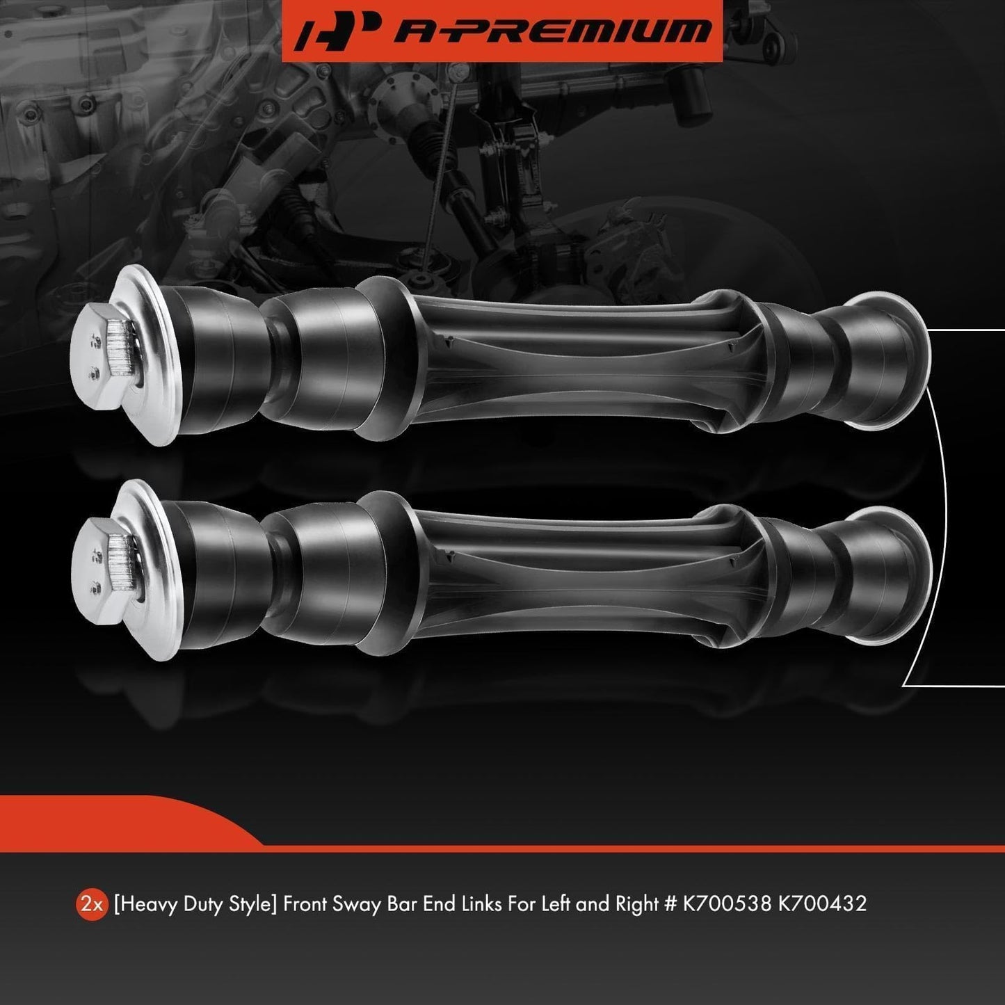 A-Premium 2Pcs Front Sway Bar Links Stabilizer Bar Links, Compatible with Chevrolet & GMC & Cadillac - 2004-2019 - Silverado 1500 Sierra 1500 Tahoe Suburban 1500 Avalanche Yukon Escalade