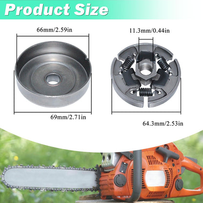 3/8" Sprocket Clutch Kit for Stihl 017 018 MS170 MS180 021 023 025 MS210 MS230 MS250, ADEFOL Sprocket + Clutch Drum + Bearing + Worm Gear + Washer + E-Clip + Spark Plug