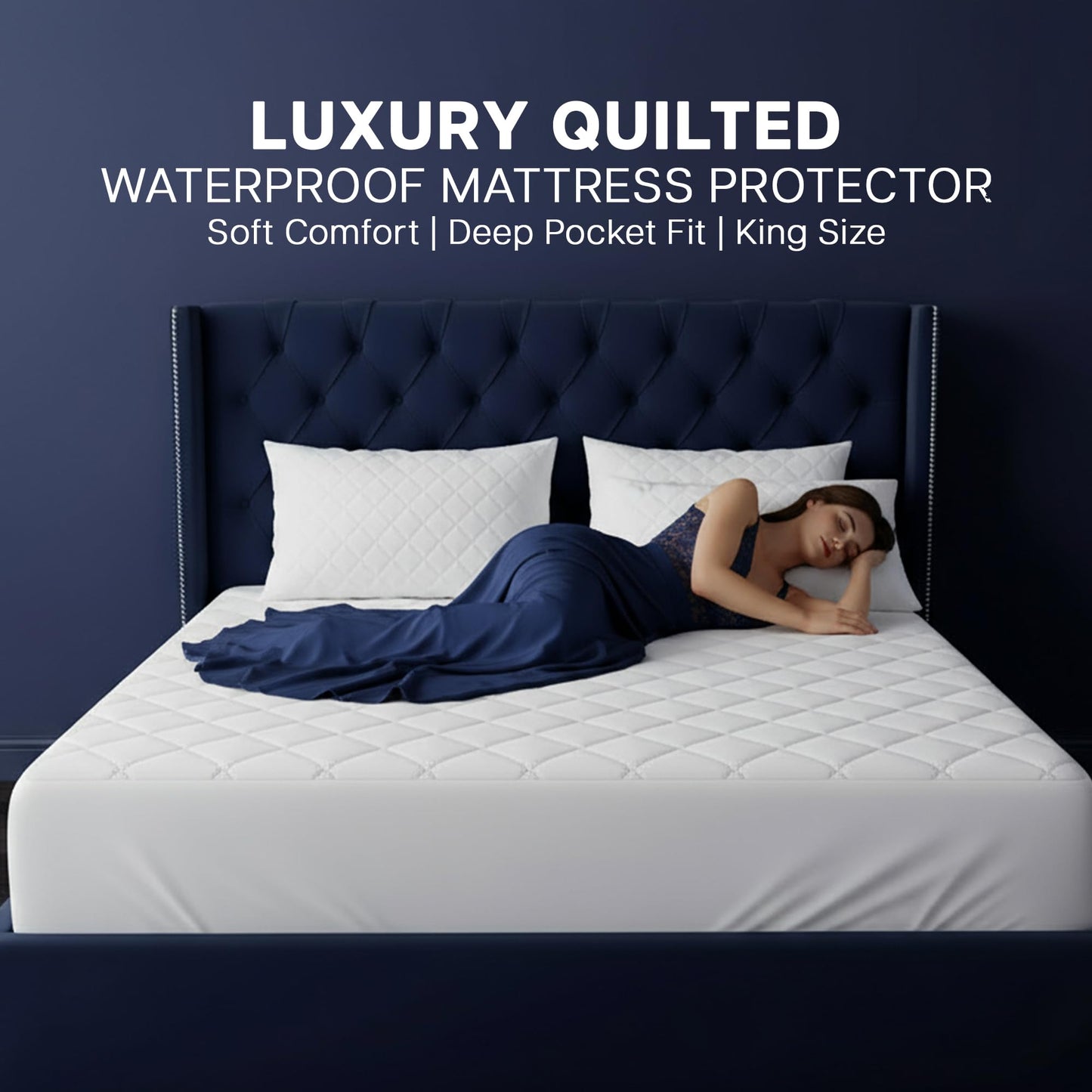 Beddora Waterproof Mattress Protector Queen Size, Breathable Quilted Mattress Cover – Bed Bug Proof Mattress Pad, Soft & Noiseless Fitted Sheet Stretches up to 16 Inches Deep (White)
