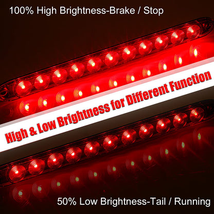 CZC AUTO 16 Inch 11 LED Trailer Light Bar Strip 2 PCS 12V Tail Light Waterproof Red Light for Tail Running Stop Brake Turn Signal Marker Light ID Bar on RV Truck Boat Trailers