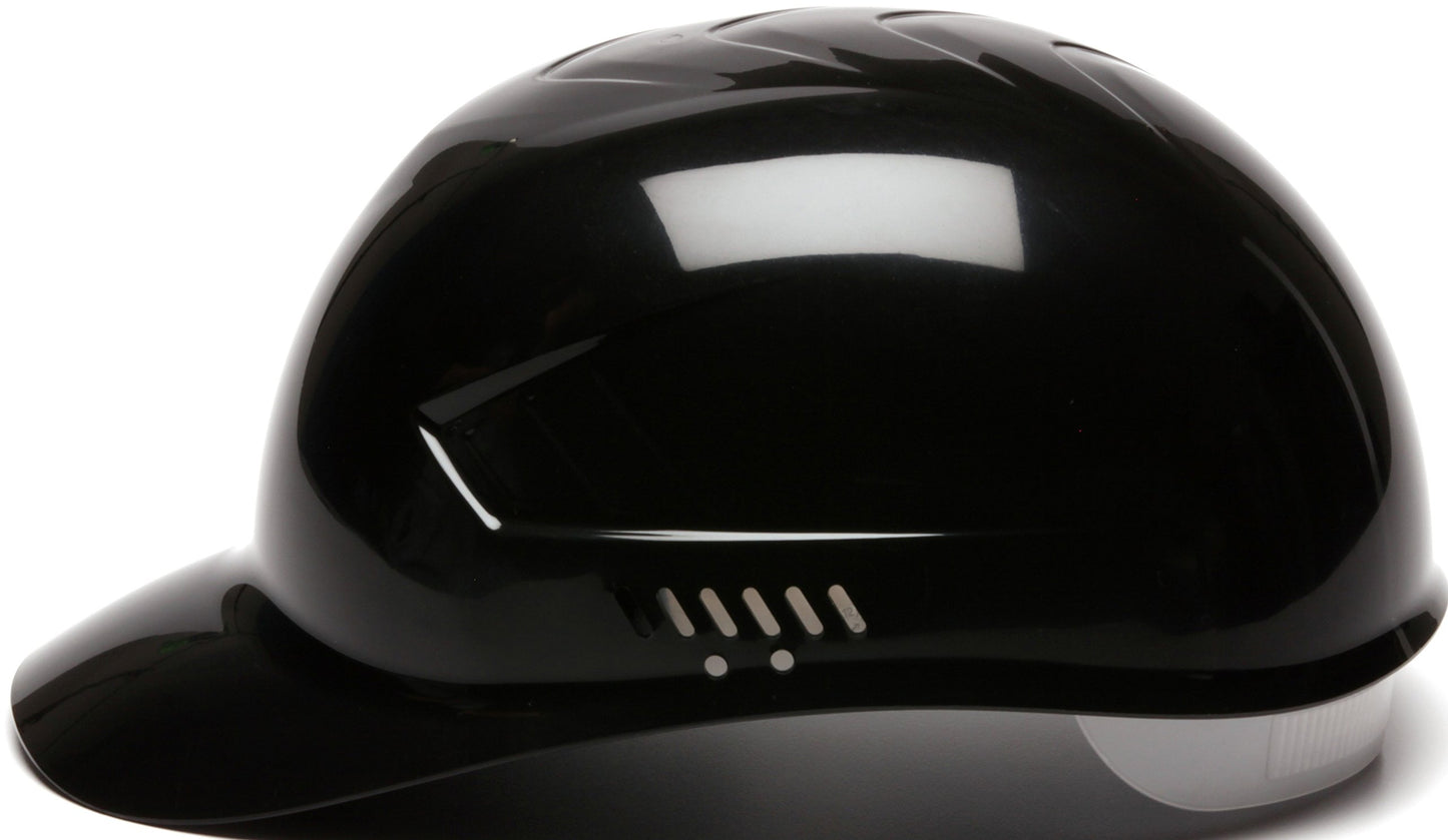 Pyramex Ridgeline 4 Point Glide Lock Suspension Bump Cap, Black