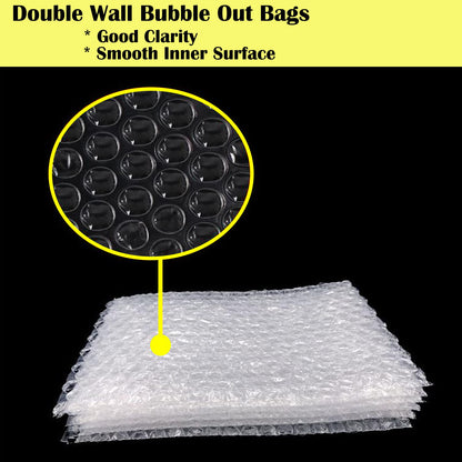 50Pcs 8 x 10 Inch Bubble Out Bags, Double Walled Wrap Pouches Protective Cushioning Bubble Pouch for Shipping, Storage, Mailing Packing fragile item and Supplies Dishes Glass Plates Packaging