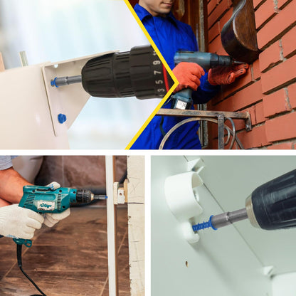 Mardatt 102Pcs 1/4” 5 Sizes Concrete Screws, Slotted Hex Washer Head Concrete Screws Anchor with Drill Bit and Hex Bit Socket, Self Tapping Masonry Screws for Anchoring to Masonry Block Brick Stucco