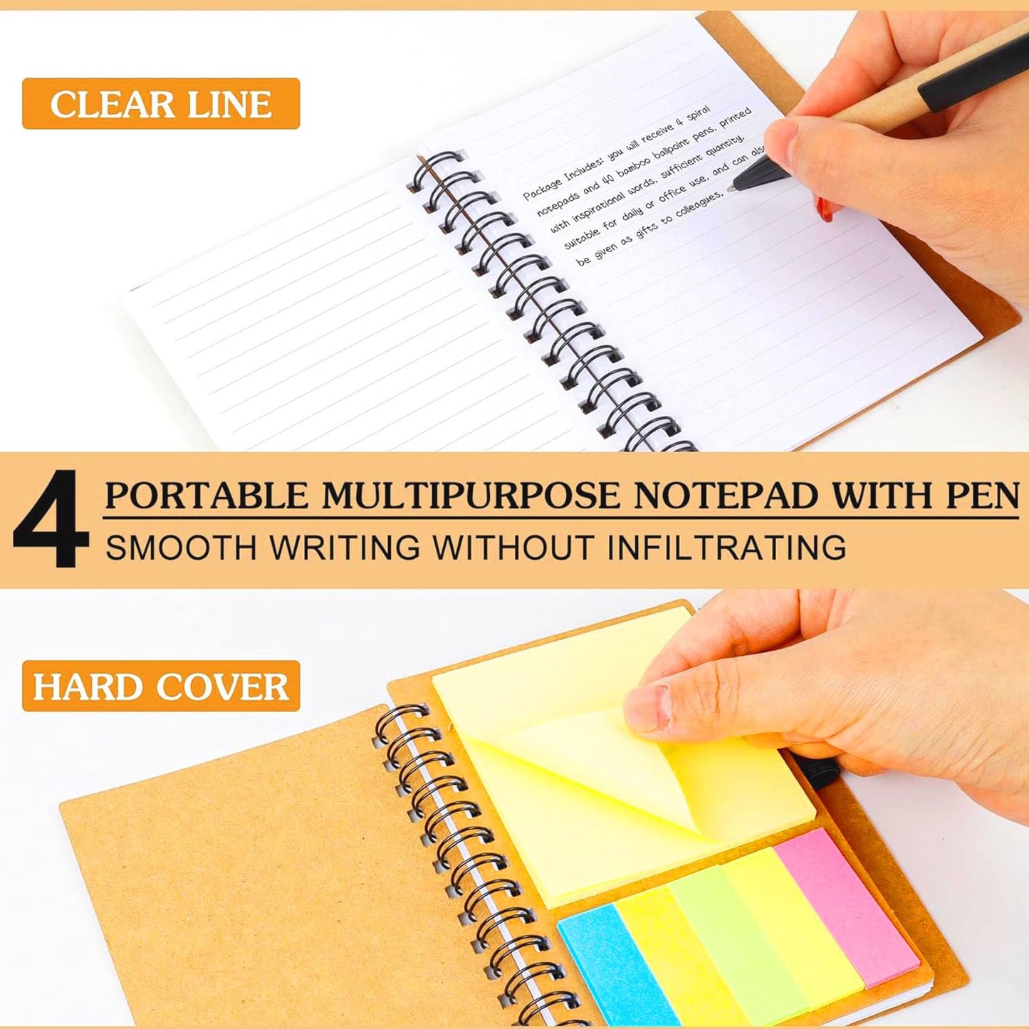 8 Set Inspirational Spiral Notebook Employee Appreciation Gifts Bulk Team Office/Students Thank You Gifts Journal Lined Pocket Notepad,Note Pads for Nurse Teacher Employees Coworker Volunteer
