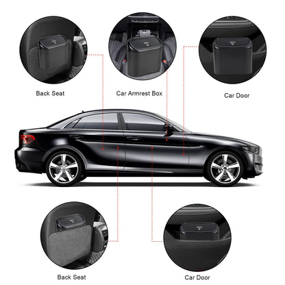 2 Packs Mini Car Trash Can Bin with Lid and 150pcs Trash Bags,Car Trash Can Bin,Car Garbage Trash Can Storage for Front Back Seat Accessories (2) (2)
