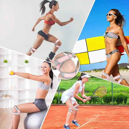 Patellar Tendon Support Strap, Dual Knee Brace with Silicone Insert, Adjustable Compression Neoprene Knee Strap for Running, Arthritis, Jumper, Tennis Injury Recovery - 1 Pair, Pink