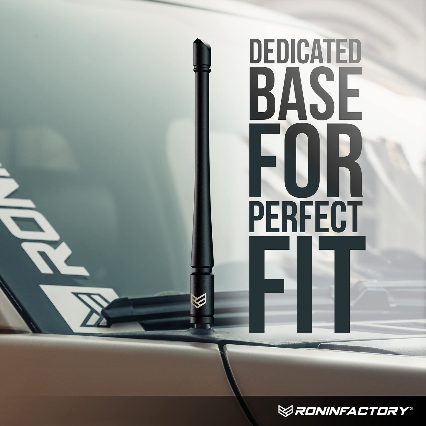 RONIN FACTORY Truck Radio Antenna Accessory for Chevy Silverado & GMC Sierra Accessories (2014+) - Anti Theft - Carwash Safe - Short Replacement Antenna (8 Inch Flexible)