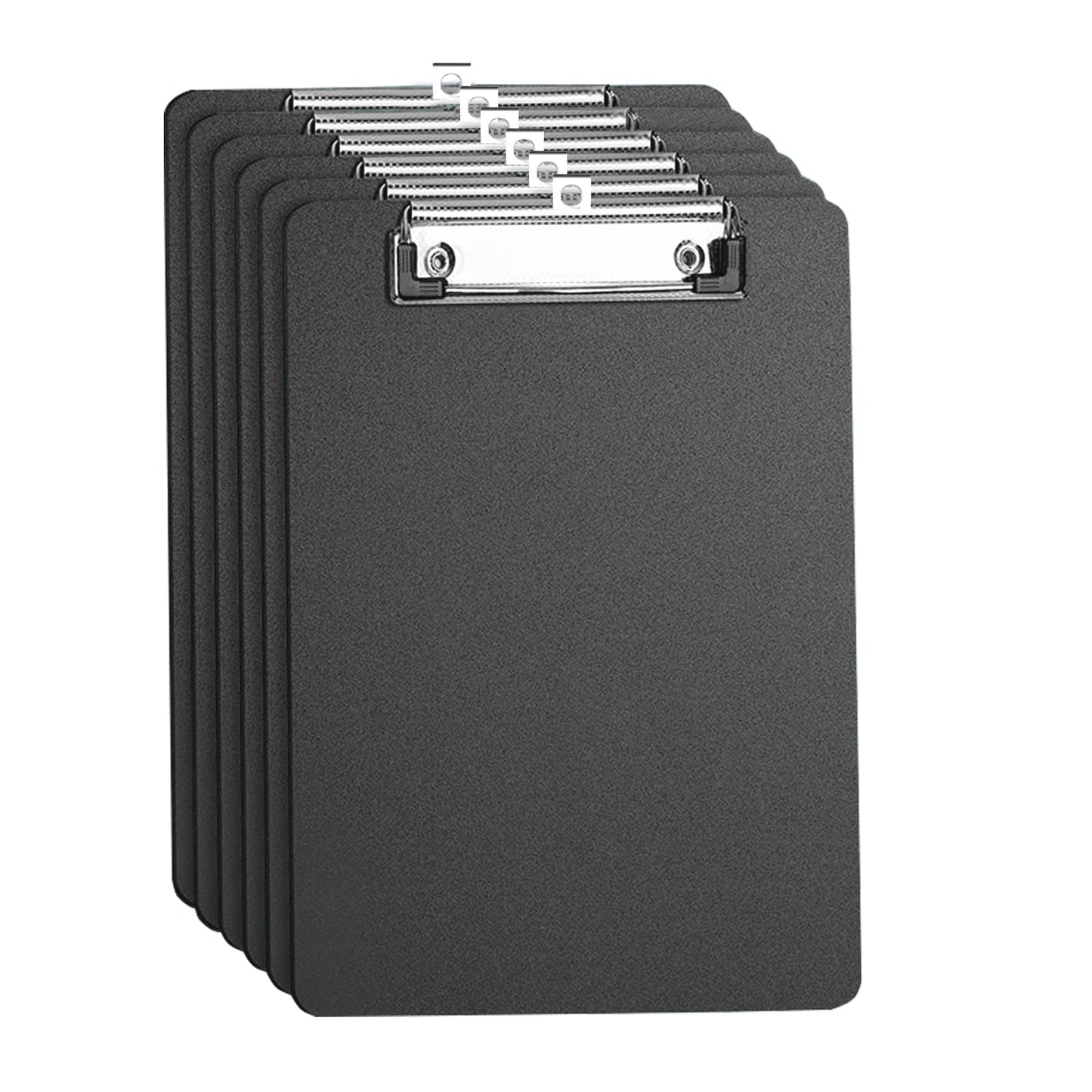 Clipboard A4, 6 Packs Plastic Clipboards Writing-Pad with Duty Clip for Office & Classroom Supplies - Black