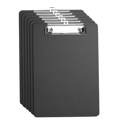 Clipboard A4, 6 Packs Plastic Clipboards Writing-Pad with Duty Clip for Office & Classroom Supplies - Black