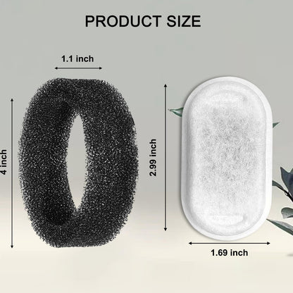Cat Water Fountain Filters for 108/3.2L& 67oz/2L Stainless Steel Pet Water Dispenser Fountain Filters, Cat Fountain Filter Replacement (12 Filters&12 Sponges)