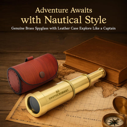 6 inches Solid Brass Handheld Telescope - Nautical Pirate Spy Glass