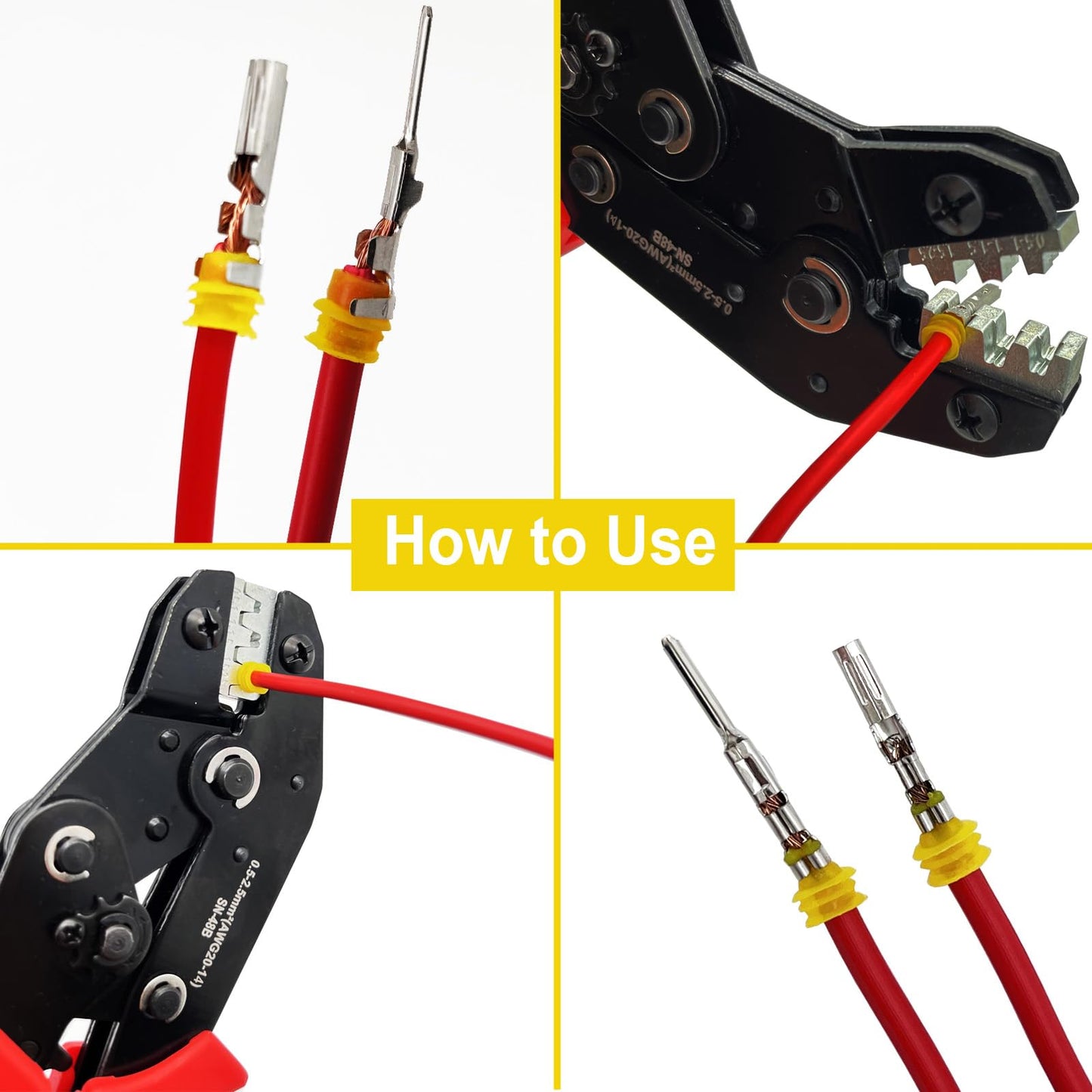Twippo Crimping Tool with Ratchet, Ratcheting Wire Crimper Tool for Open Barrel Terminal Connectors, Electrical Crimping Tool, Crimping Pliers for 20-14 AWG