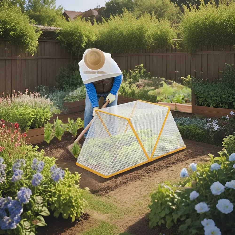 2 Pcs Garden Row Accelerator Plants Cover,32.2" X 13" X 14.1" Foldable Raised Garden Bed Cover,Plant Net Cage Guard Greenhouse Cover for Protect Vegetable Fruit from Animal