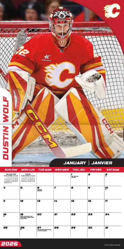 2026 Calgary Flames (Bilingual French) Wall Calendar