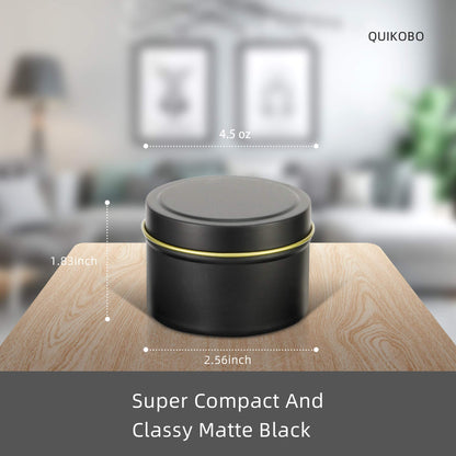 Quikobo Candle Tin 24 Pieces, 4.5oz, 135ml Containers, Candle Jars for Making or DIY (Black & Gold)