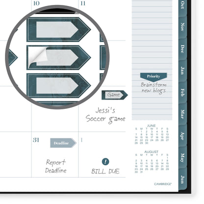 Cambridge Planner 2026-2027 Weekly & Monthly Academic 12-Month July-June, 8-1/2" x 11", Tundra (1798-905A)