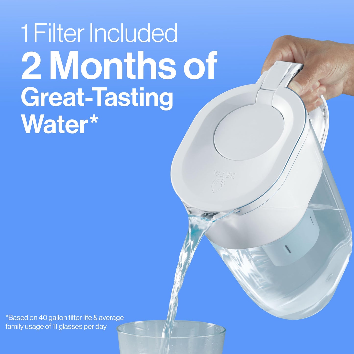 Brita 6 Cup Filter Pitcher withSmart Light Indicator, Reduces Chlorine taste and odour from Tap Water, Filters 151 Litres, Metro, White