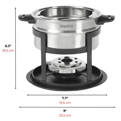Starfrit Fondue Set - 3-in-1 Meat, Cheese, Chocolate - 12-Piece - Adjustable Safety Burner - 1.6 L Capacity