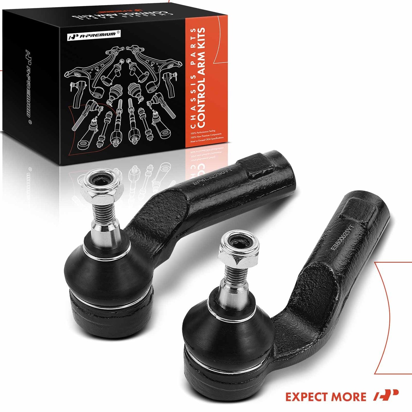 A-Premium 2 x Front Outer Tie Rod Ends, Compatible with Mazda 3 2004-2013, 3 Sport 2009-2013, 5 2006-2010 & 2012-2017