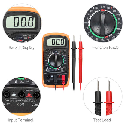 DIGFLEX Volt Testing Digital Multimeter Voltmeter Ammeter AC DC Meter OHM for DIY