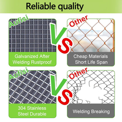 Yharnamite Galvanized Wire Mesh, 40cm x 6m, Garden Fence, Chicken Wire, Poultry Netting, DIY Projects, Silver, Stainless Steel