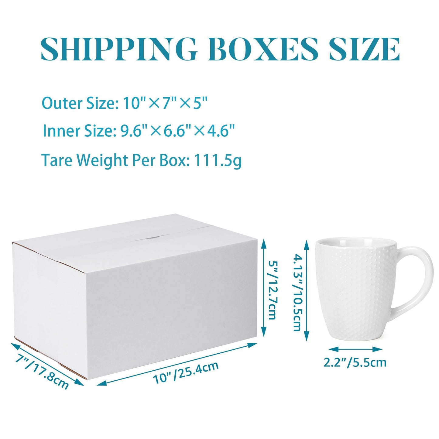 SPEPLA Shipping Boxes 10x7x5 Set of 6, White Corrugated Cardboard Box for Mailing Business Packaging